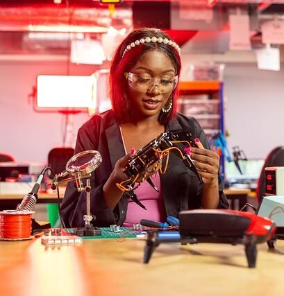 woman, engineer, tech, electronics, wires, technology, lab, science, working, tech, tech, tech, tech, tech, technology, technology, science